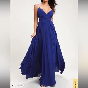 Lulus royal blue maxi dress NWT size small